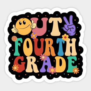 peace out fourth grade last day of school Sticker